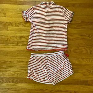 Jcrew pajama shirt set - orange and white stripe, small, never worn/no tags
